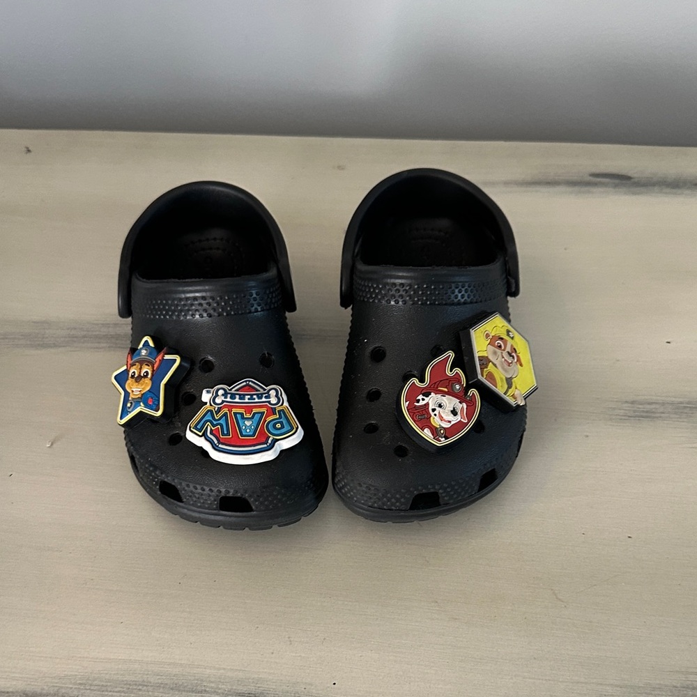 CROCS Kids Black Clogs with Paw Patrol Charms